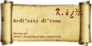 Kránitz Örzse névjegykártya